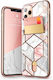 i-Blason Cosmo Card Back Cover Σιλικόνης με Υποδοχή για Κάρτες Marble Pink (iPhone 11 Pro)