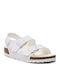 Milano Leder Flache Sandalen für Damen mit Riemen in Weiß Farbe Schmal Passform