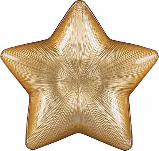 Glass Decorative Platter Gold 30x30x4.8cm