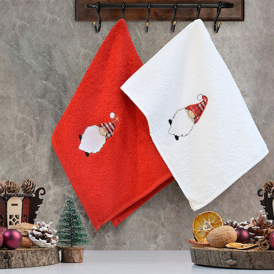 Lino Home Set Weihnachtliche Servietten Stoff Mehrfarbig L50xB30cm. 2Stück