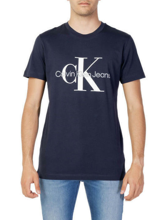 Calvin Klein Herren T-Shirt Kurzarm Blau