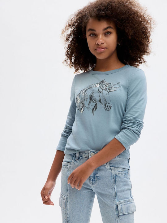 GAP Kids Blouse Long Sleeve Light Blue