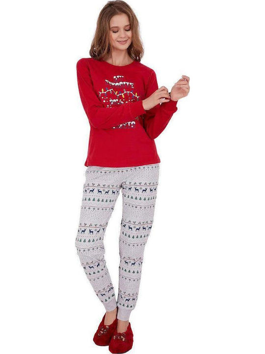 Roly Poly Winter Damen Pyjama-Set Red