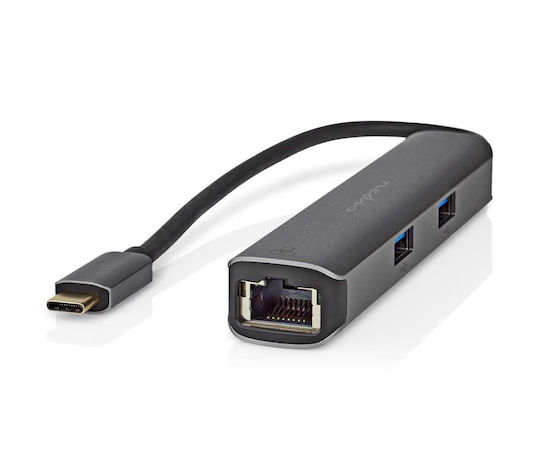 Nedis USB-A Docking Station with 4K PD Ethernet Gray (CCBW64210AT02)