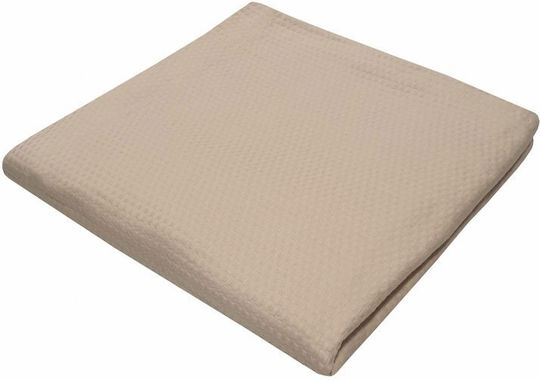 Μονή Κουβέρτα Ξενοδοχείου Πικέ Μπεζ 170x260cm 4τμχ