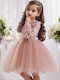 Kinderkleid Tüll Blumen Pink