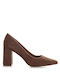 Famous Shoes Suede Brown Heels