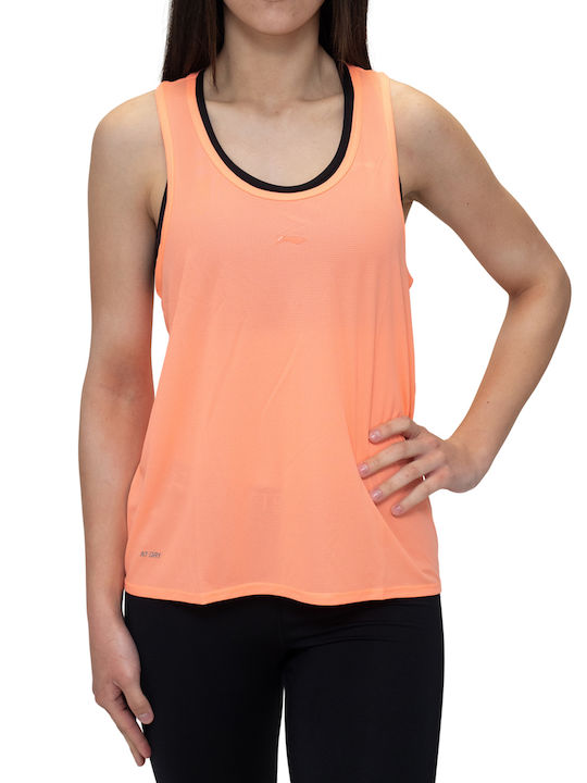 Li-Ning Women's Athletic Blouse Sleeveless Fast Drying Orange