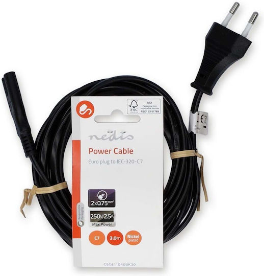 Nedis Euro - Euro Cablu 3m Negru (CEGL11040BK30)