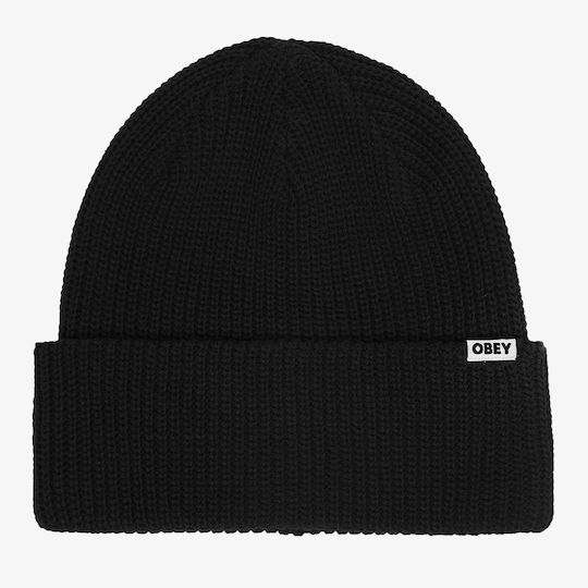 Bold Organic Beanie Unisex Σκούφος Πλεκτός σε Μαύρο χρώμα