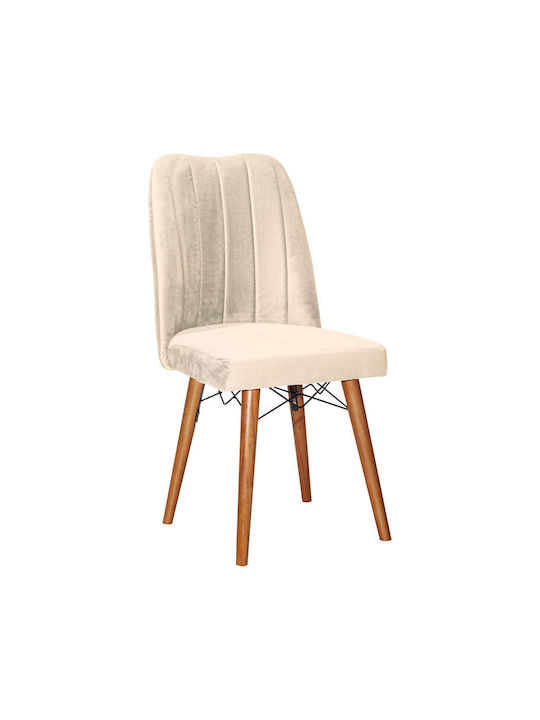 Vespera I Dining Room Velvet Chair Ecru-nut 45x52x95cm