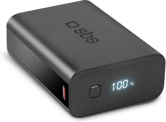 SBS Power Bank 20000mAh 20W με Θύρα USB-A και Θύρα USB-C Power Delivery Μαύρο