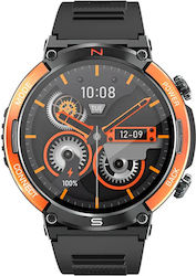 Microwear X11 Smartwatch με Παλμογράφο (Black / Orange)