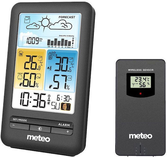 Meteo SP98 Ασύρματος Μετεωρολογικός Σταθμός Ψηφιακός Επιτραπέζιος Γκρι