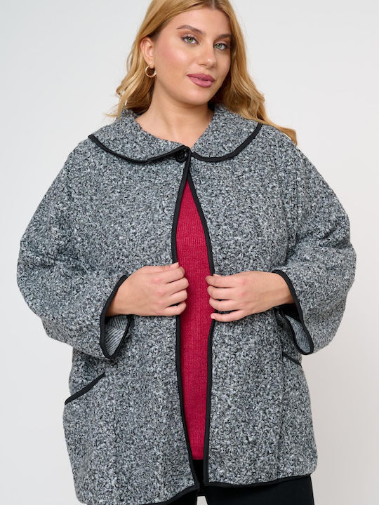 Jucita Women's Cardigan with Buttons Gray