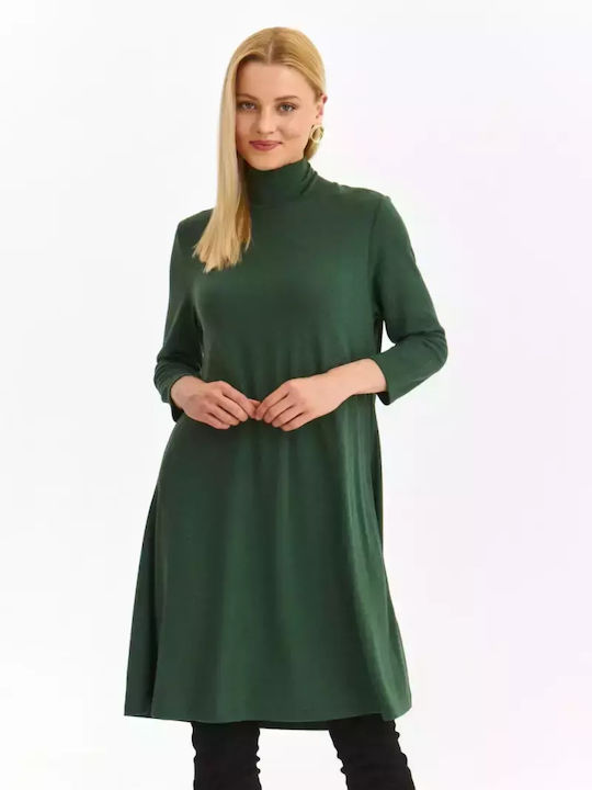 Make your image Midi Dress Turtleneck Green