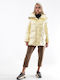 Kurz Damen Puffer Jacke für Winter Gold