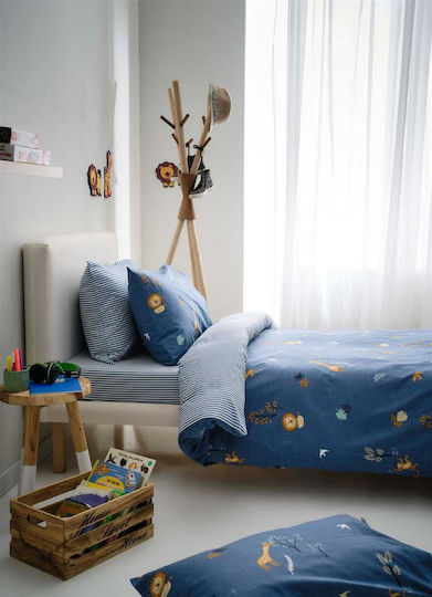 Vesta Home Max Set Kids Duvet Cover Single with Pillowcase Cotton Blue 170x240cm
