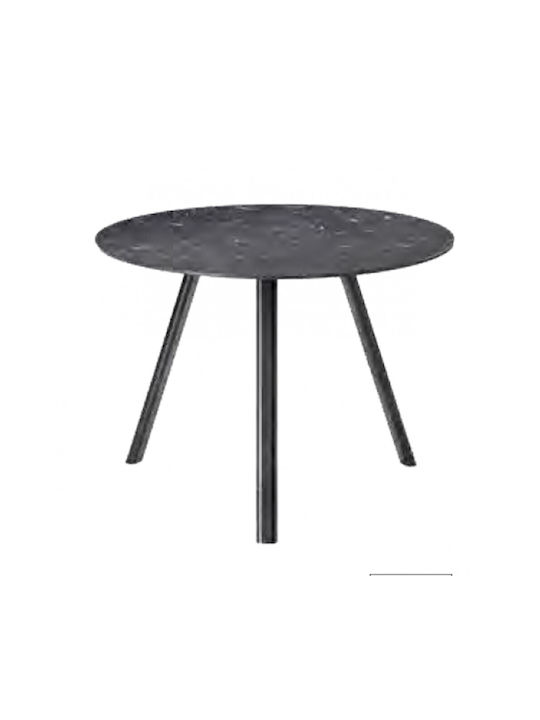 Surfy Round Table Kitchen Wooden with Metal Frame Black 100x100x74cm