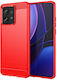 Carbon Fiber Back Cover Σιλικόνης Κόκκινο (Motorola Edge 40)