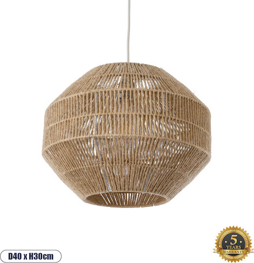 GloboStar Cayman Κρεμαστό Φωτιστικό Μπεζ 42x42x30εκ.