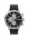 Timex Chicago Ανδρικό Ρολόι Χρονογράφος Μπαταρίας με Μαύρο Δερμάτινο Λουράκι