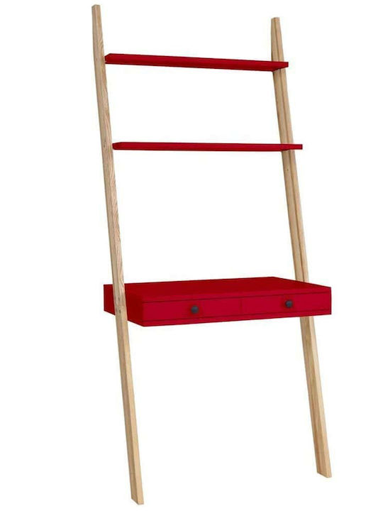 Γραφείο Ladder Leno Ξύλινο Red 79x49x183εκ.