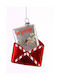 Merry Κρεμαστό Christmas Glass Label Ornament Red