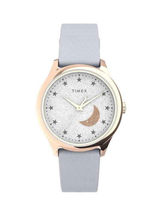 Timex Celestial Uhr mit Weiß Lederarmband