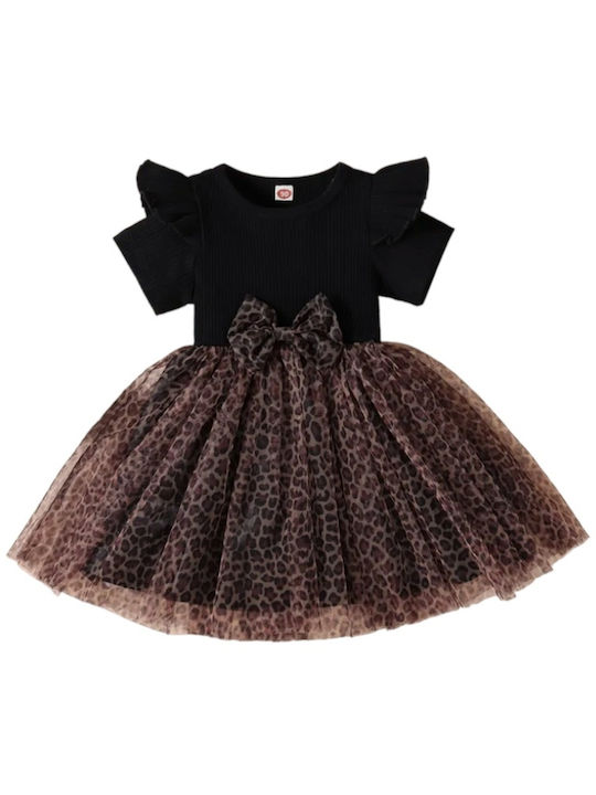 TakTakBaby Rochie pentru Copii Din Tulle Animal Print black