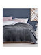 Linea Home Κουβέρτα Βελουτέ Διπλή 200x220εκ. Γκρι LH2018153-2