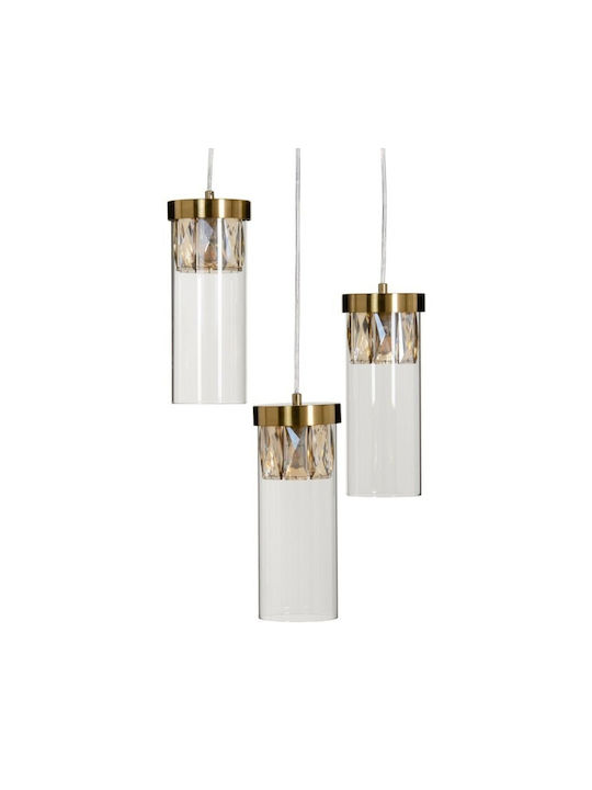 BigBuy Pendant Lamp with Crystals Gold