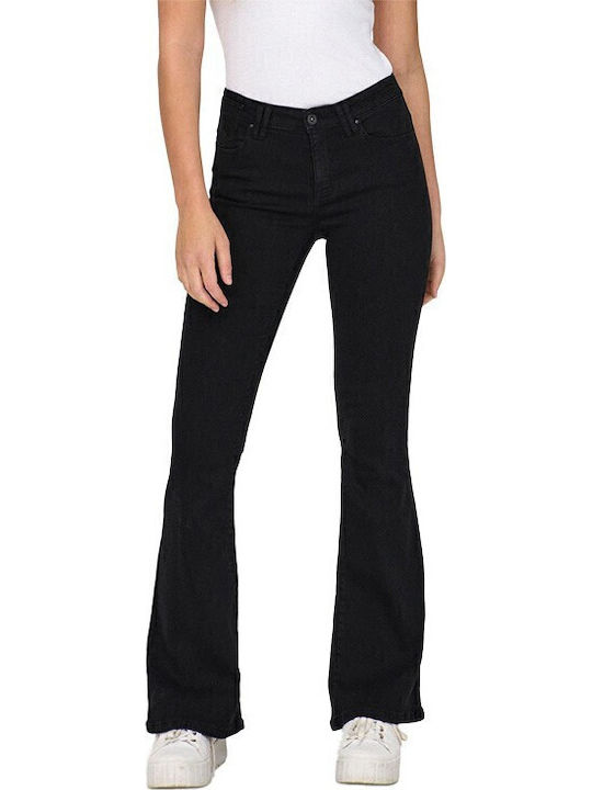 Only Reg Women's Jean Trousers Flared Black
