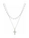 Oxzen Women's Cross from Steel with Chain