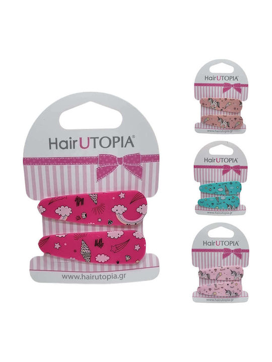 Hair Utopia Σετ Παιδικά Κοκαλάκια με Κλιπ Μονόκερος 2τμχ