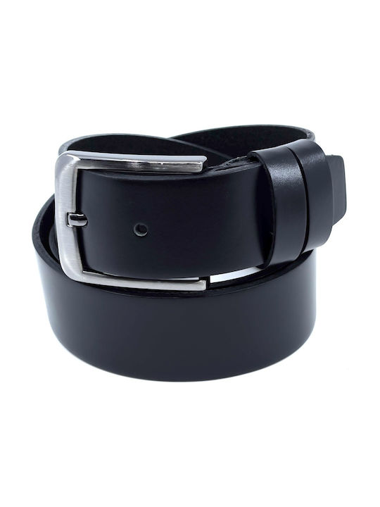 Legend Accessories Men's Leather Wide Belt Black