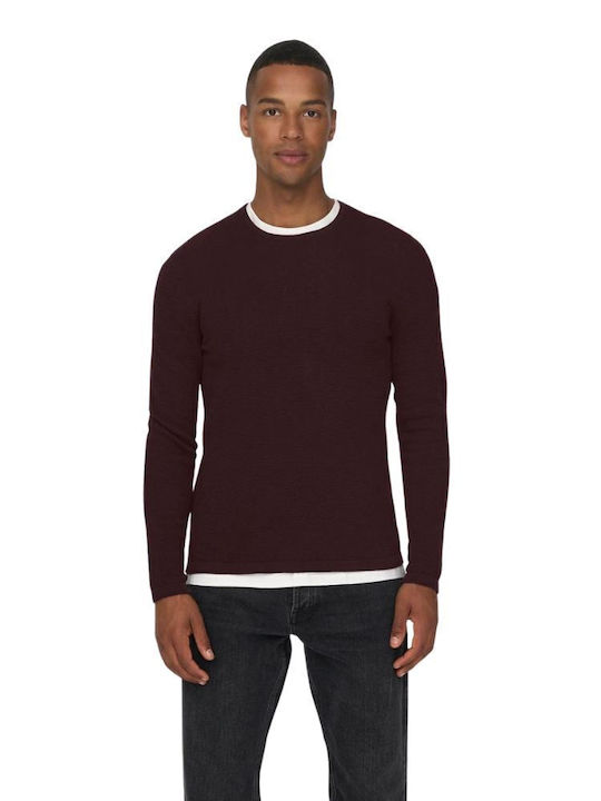 Only & Sons Men's Long Sleeve Sweater Fudge