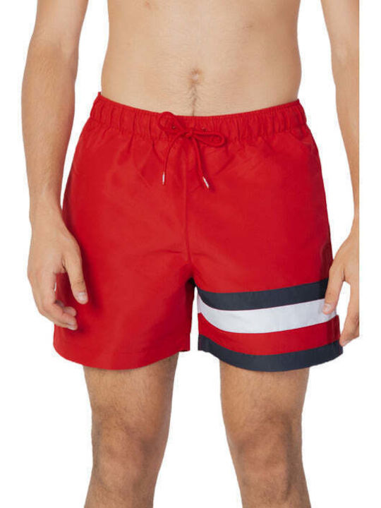 Tommy Hilfiger Herren Badebekleidung Shorts Rot Gestreift