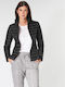 Cha Kurz Damen Puffer Jacke für Winter Schwarz
