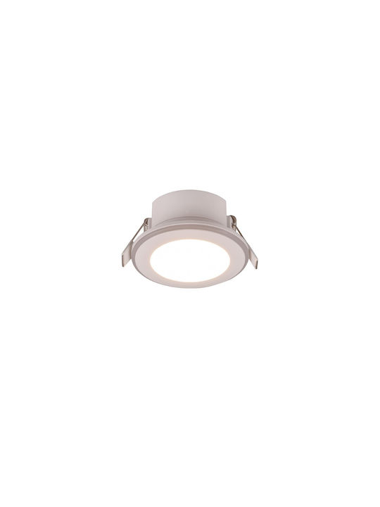 Trio Lighting Στρογγυλό Πλαστικό Χωνευτό Σποτ με Ενσωματωμένο LED και Θερμό Λευκό Φως Λευκό 4x4εκ. 1τμχ