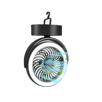 USB Office/Home Fan Φορητός Επαναφορτιζόμενος Ανεμιστήρας Και Λάμπα Led 900-50-05