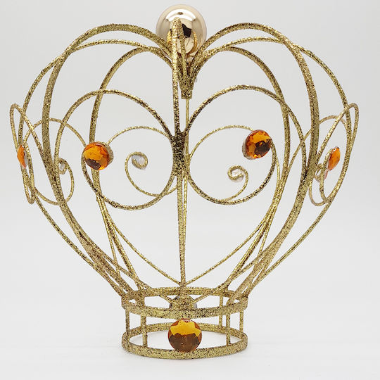 Kaemingk Weihnachtliche Metallisch Figur Krone Gold Höhe 20.1cm