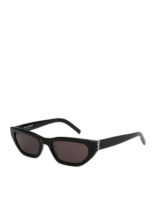 Ysl Damen Sonnenbrille mit Schwarz Kunststoff Gestell und Schwarz Linse SL M126 001