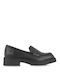 Leather Women's Loafers in Black Color