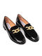 Patent Leather Women's Moccasins in Black Color