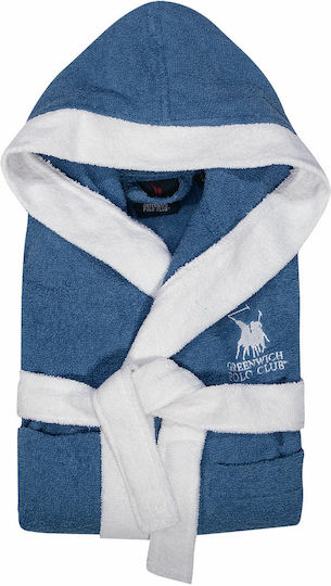 Greenwich Polo Club Παιδικό Μπουρνούζι 8606 Μπλε με Κουκούλα