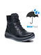 Leather Black Men's Boots Waterproof Anatomical