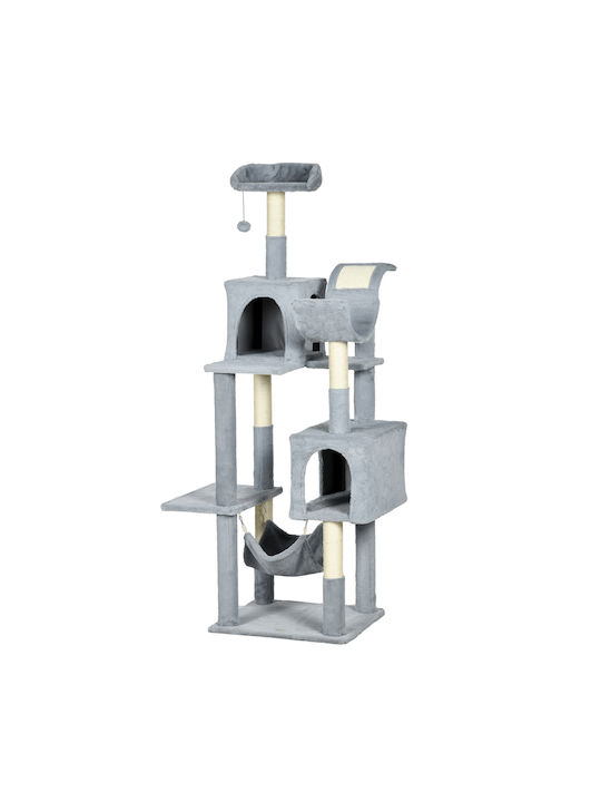Pawhut Scratching Post Cat Trees Gray 55x49x177cm