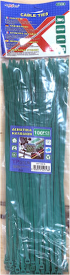 Tpster Δεματικά Καλωδίων Πλαστικά 350mmx4.8mm σε Πράσινο χρώμα (100τμχ) (32578)