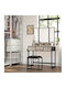 Wooden & Metallic Makeup Dressing Table Coffee with Mirror 90x40x141cm